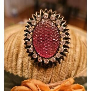 Vintage Art Deco Adjustable Cocktail Statement Ring, Size 6 to 8